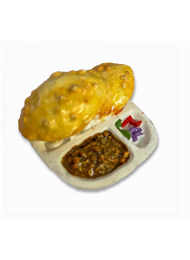 DT DECTONE Ethnic Karigari Combo Pack of 3 Fridge Magnet Shahi Paneer with Naan, Chole Bhathure, Chicken Miniature Food 3D Fridge Magnet Best Souvenir Gift 100% Made in India  - Image 5