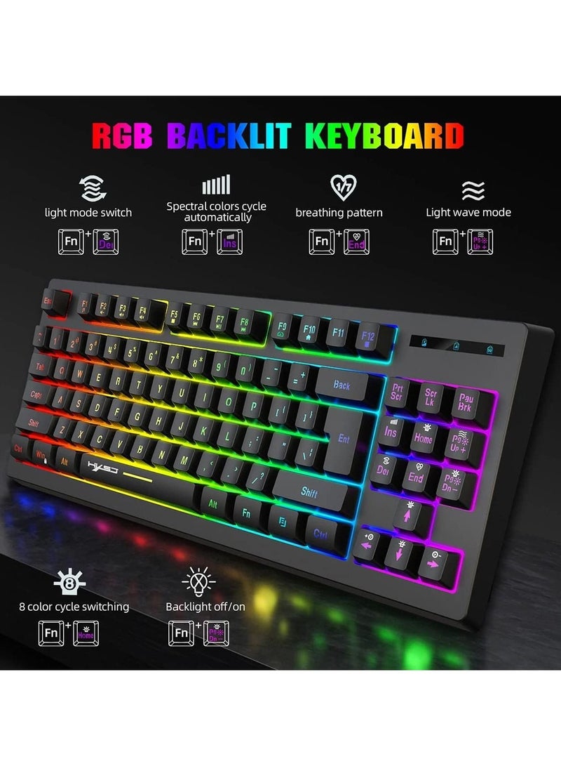 DIRECT 2 U HXSJ 87 keys wireless luminous keyboard set luminous gaming mouse office game keyboard spot - Image 2