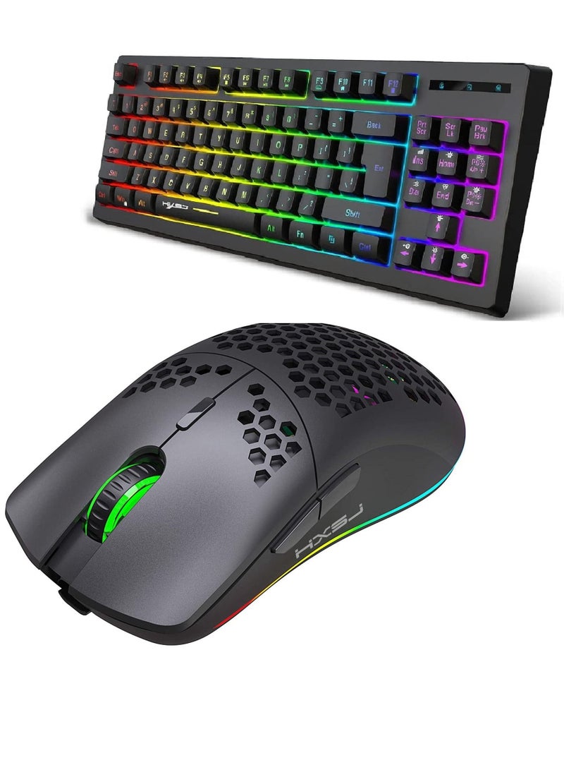 DIRECT 2 U HXSJ 87 keys wireless luminous keyboard set luminous gaming mouse office game keyboard spot - Image 1