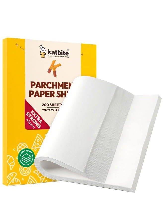 katbite Parchment Paper Sheets- 9x13 Inch Parchment Baking Paper Fit for Quarter Sheet Baking Pan - Image 1