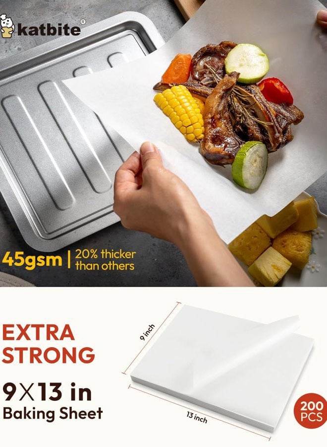 katbite Parchment Paper Sheets- 9x13 Inch Parchment Baking Paper Fit for Quarter Sheet Baking Pan - Image 2