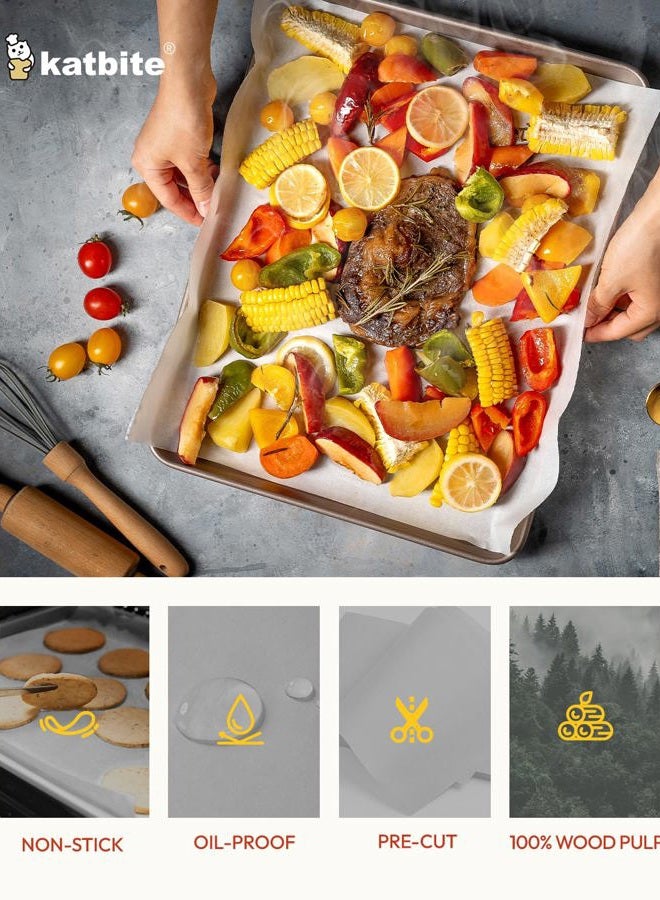 katbite Parchment Paper Sheets- 9x13 Inch Parchment Baking Paper Fit for Quarter Sheet Baking Pan - Image 4