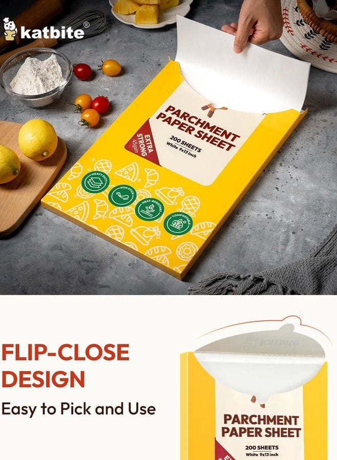 katbite Parchment Paper Sheets- 9x13 Inch Parchment Baking Paper Fit for Quarter Sheet Baking Pan - Image 3