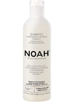 Noah Hair 1.5 Purifying Shampoo With Green Tea And Basil Organic Shampoo With Green Tea Extract And Essential Oils Natural Shampoo Dandruff Shampoo Hair Care For Natural Beauty 8.5 Fl.Oz  - Image 1