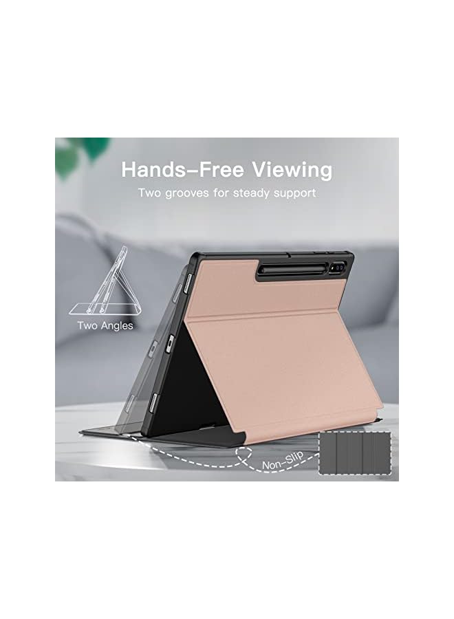 Jetech Case For Samsung Galaxy Tab S8 Ultra 14.6-Inch 2022 With S Pen Holder, Slim Folio Stand Protective Tablet Cover, Multi-Angle Viewing (Rose Gold) - Image 3