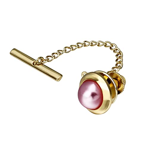 AMITER Gold Tie Tack Pins for Men - Pearl Tie Tack for Men -Beautiful Best Wedding Charms - Image 1