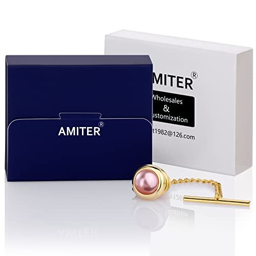 AMITER Gold Tie Tack Pins for Men - Pearl Tie Tack for Men -Beautiful Best Wedding Charms - Image 4
