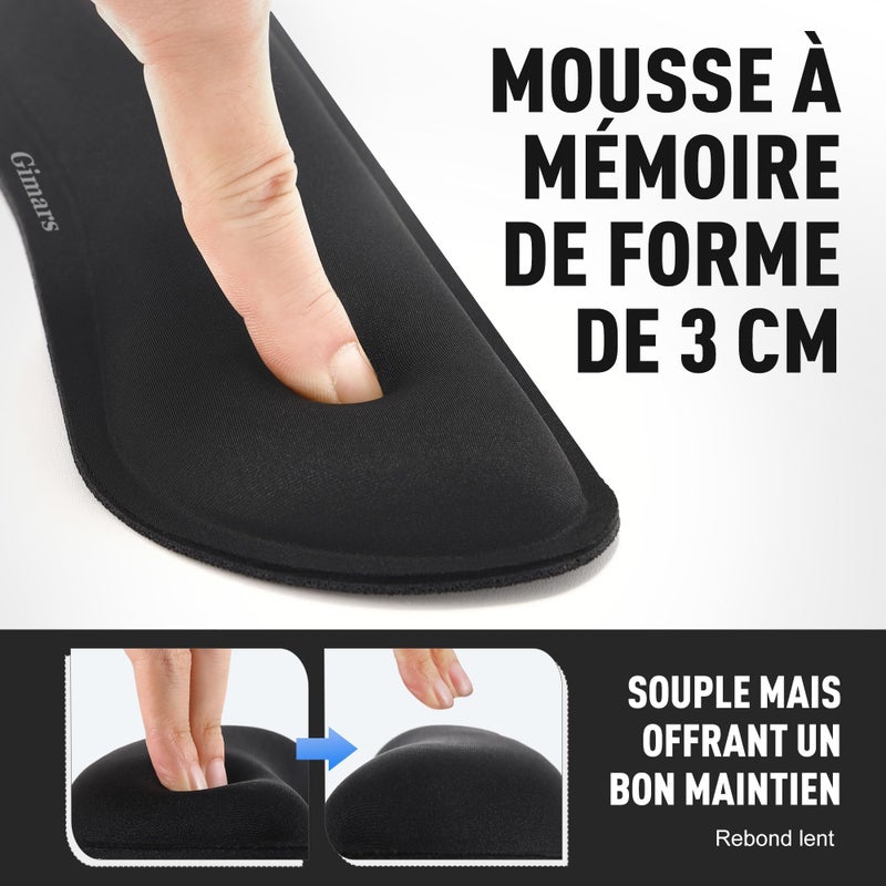 Gimars Upgrade Enlarge Silky and Superfine Fabric Gel Memory Foam Keyboard Wrist Rest Set, Ergonomic Keyboard Mouse Wrist Support for Typing Pain Relief, Comfort for Office, Gaming, Computer, Black - Image 5