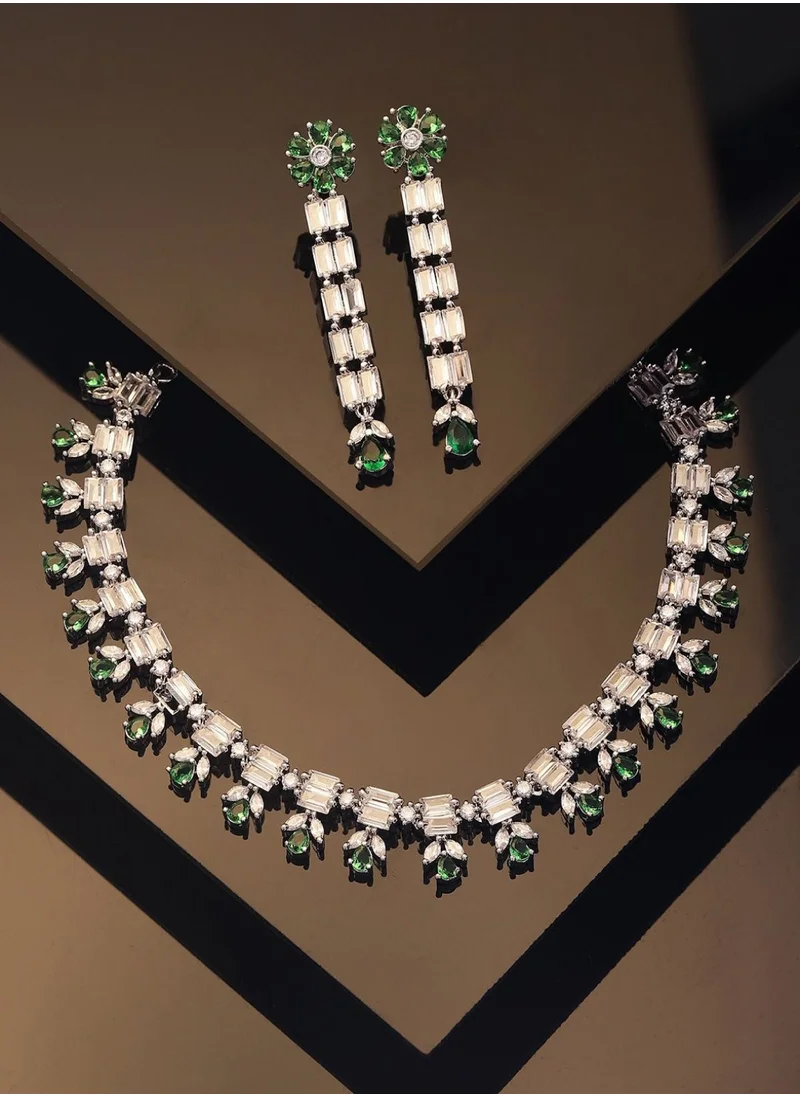 برياسي American Diamond Studded Jewellery Set