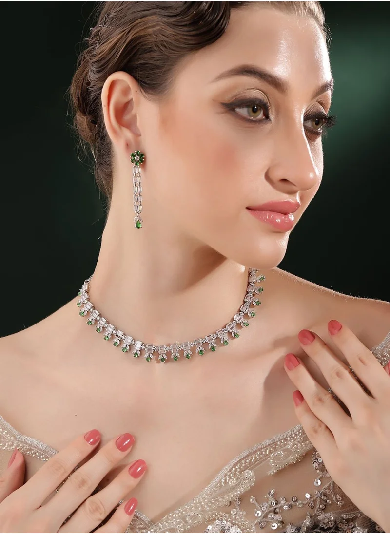 برياسي American Diamond Studded Jewellery Set