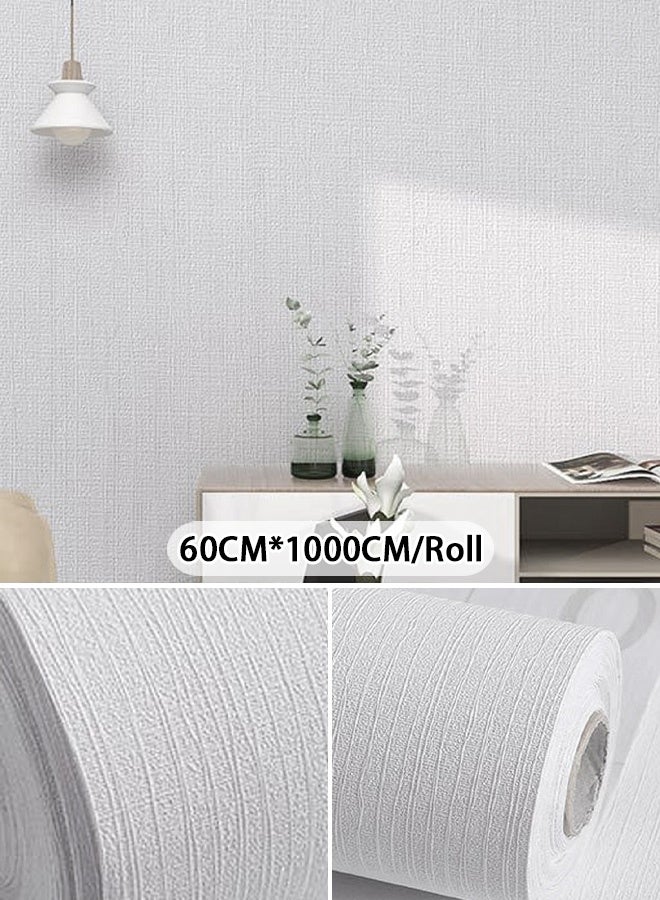 NOAEOU Wallpaper Cloth patterned wall paper Self Adhesive Peel and Stick Wallpaper Contact Paper Removable Waterproof Room Wallpapers Wrap Cabinet Furniture Textured Renter (White) - Image 1