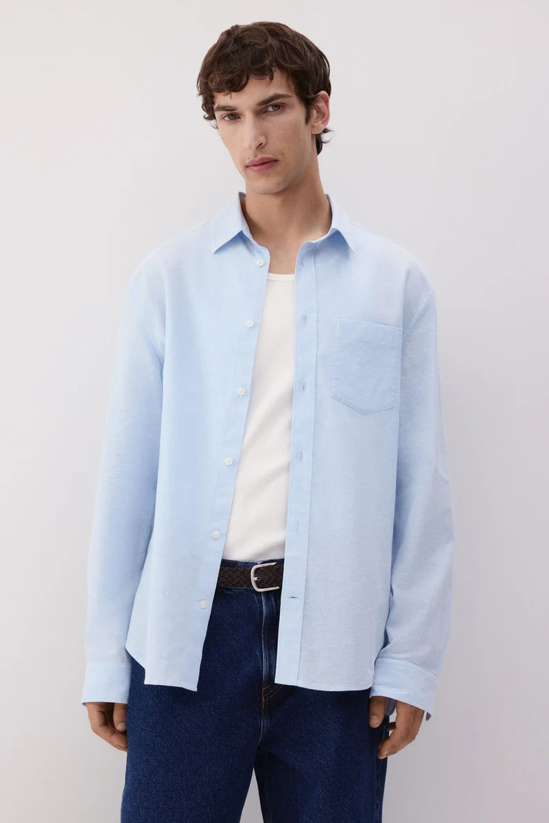 H&M Regular Fit Linen-blend shirt