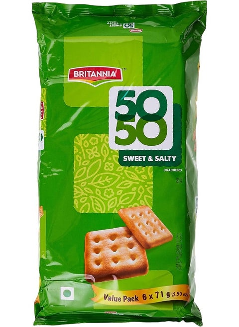 Britannia 50 50 Sweet & Salty 71g, Value Pack of 6