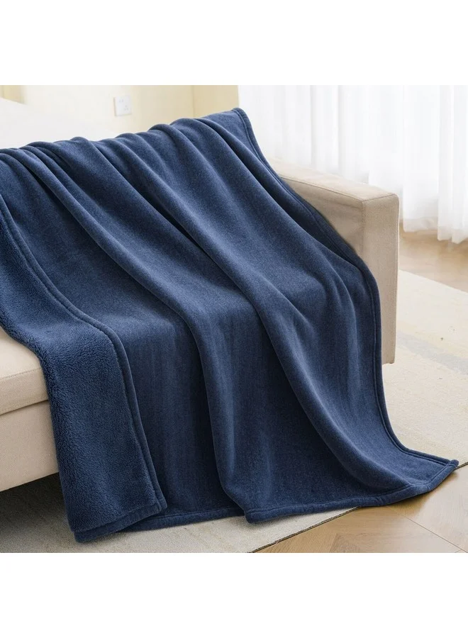 Mezoe Soft and Luxurious Comfortable Mink Blanket Navy 1 x 153 x 127 cm MINK BRUSHED 01