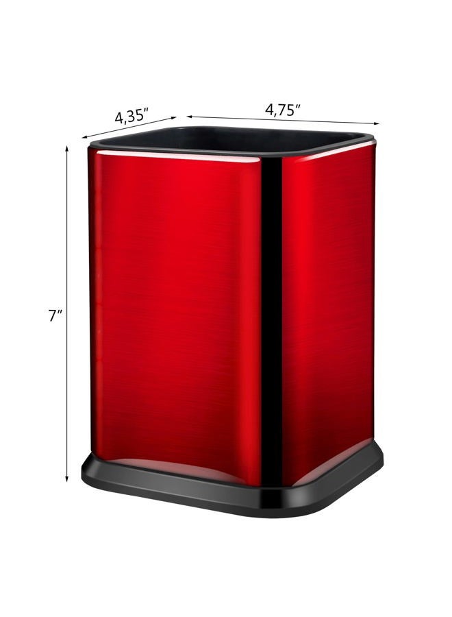 RedCall Stainless Steel Kitchen Utensil Holder for Countertop,Large Cooking Utensils Organizer,Spoon Spatula Holder,Modern Rectangular Utensil Caddy Counter,Utensil Crock Red - Image 5