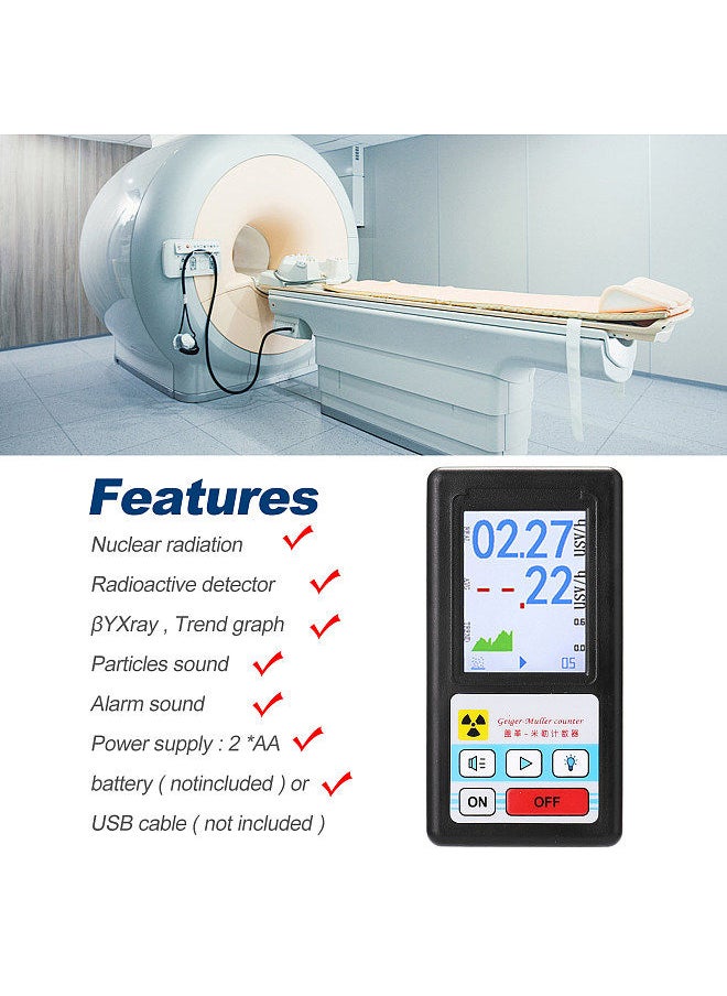 Generic - Nuclear Radiation Detector Geiger Counter Portable Radioactive Detection Meter Radio Active Dosimeter  X-ray Beta Gamma Detector - Image 1