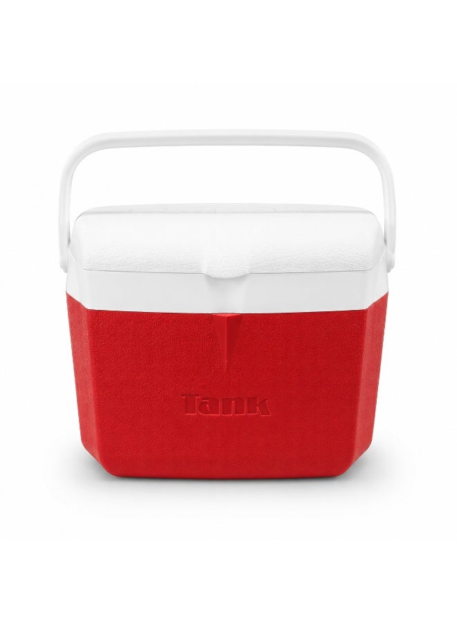 Tank Super Cool Ice Box Cooler, 5 Liters (1.3 Gallons) for Picnics and Personal Use - Red - Image 1