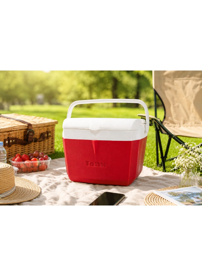 Tank Super Cool Ice Box Cooler, 5 Liters (1.3 Gallons) for Picnics and Personal Use - Red - Image 2