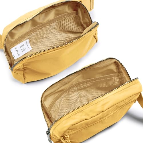 ODODOS Unisex Mini Belt Bag with Adjustable Strap Small Fanny Pack for Workout Running Traveling Hiking, Buff Yellow - Image 3