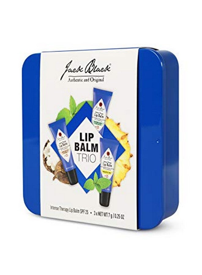 Jack Black Intense Therapy Lip Balm Trio 0.25Oz. Pack Of 3 Natural Mint Shea Butter & Pineapple Mint Spf 25 Sun Protection Lip Moisturizer Hydrating Lip Balm With Spf - Image 3