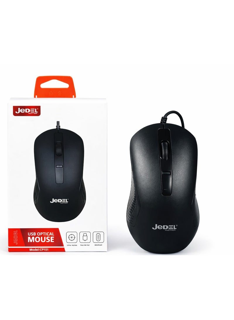 Jedel CP101 4D Wired Office Mouse 1600 DPI Business Normal Mouse Mice for Laptop Desktop - Image 2
