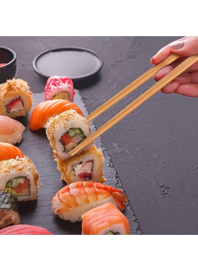 10 أزواج من عيدان تناول الطعام المصنوعة من الخيزران الطبيعي - أعواد طعام صديقة للبيئة قابلة لإعادة الاستخدام للسوشي والمعكرونة - Image 1