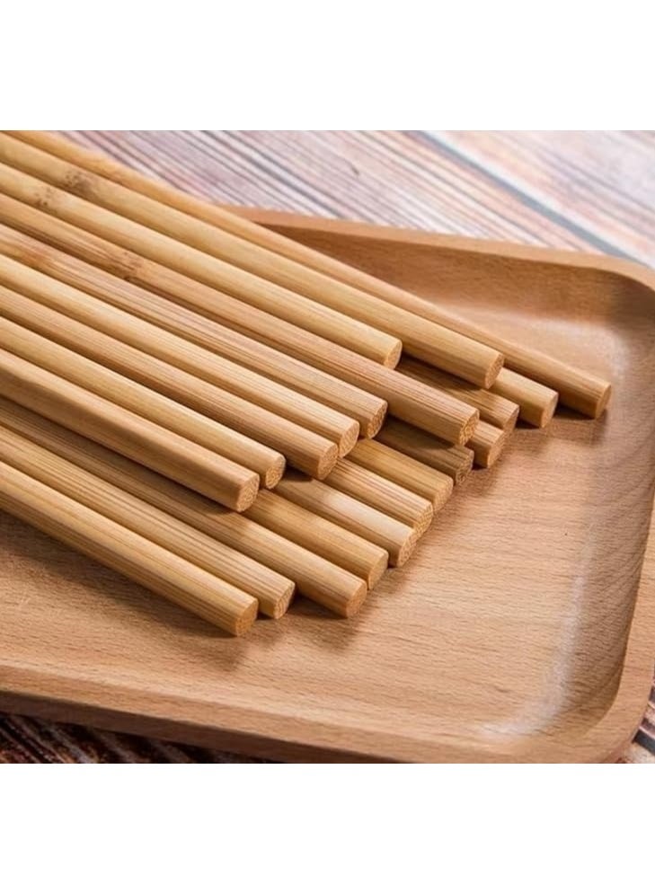 10 أزواج من عيدان تناول الطعام المصنوعة من الخيزران الطبيعي - أعواد طعام صديقة للبيئة قابلة لإعادة الاستخدام للسوشي والمعكرونة - Image 3