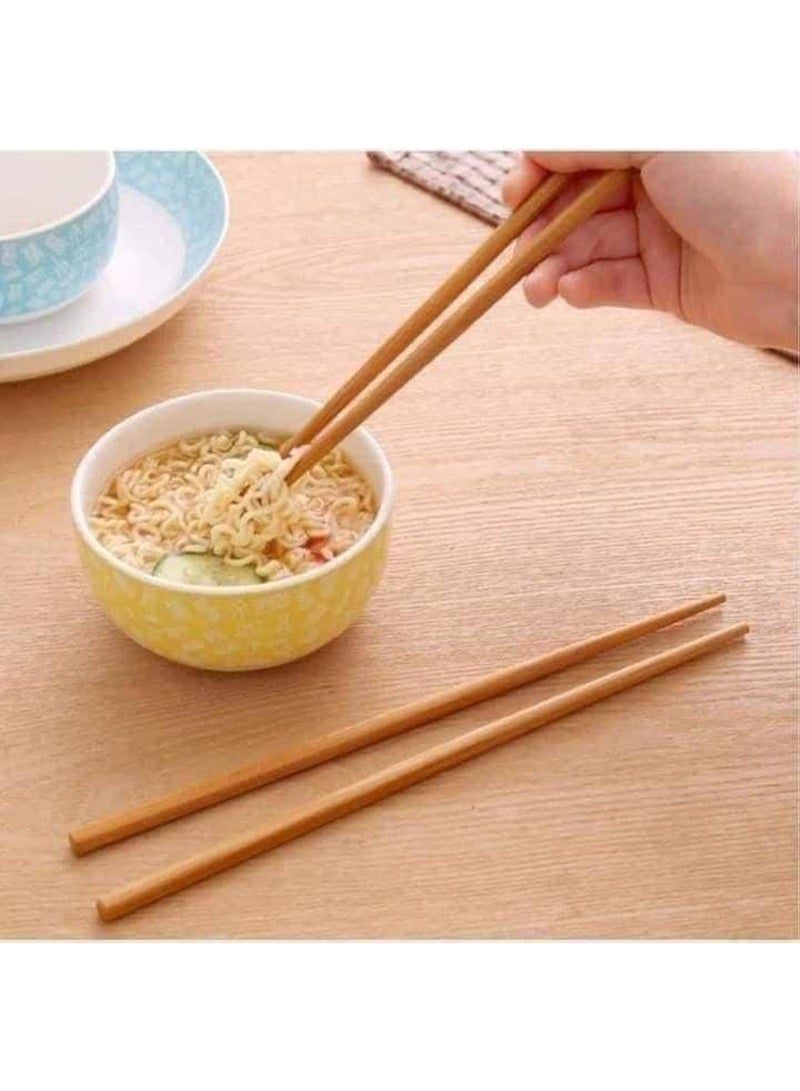 10 أزواج من عيدان تناول الطعام المصنوعة من الخيزران الطبيعي - أعواد طعام صديقة للبيئة قابلة لإعادة الاستخدام للسوشي والمعكرونة - Image 5
