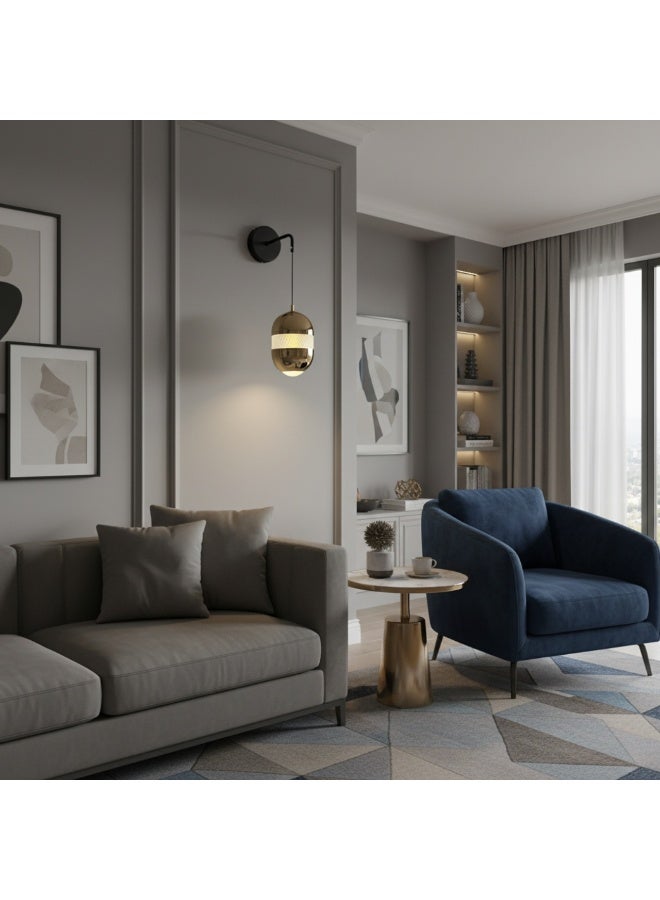 Target Luxury Gold Textured Glass LED Wall Sconce Warm White - Image 3