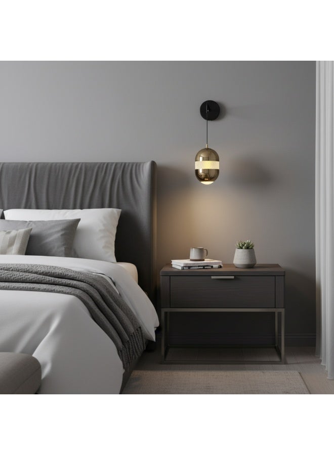 Target Luxury Gold Textured Glass LED Wall Sconce Warm White - Image 1