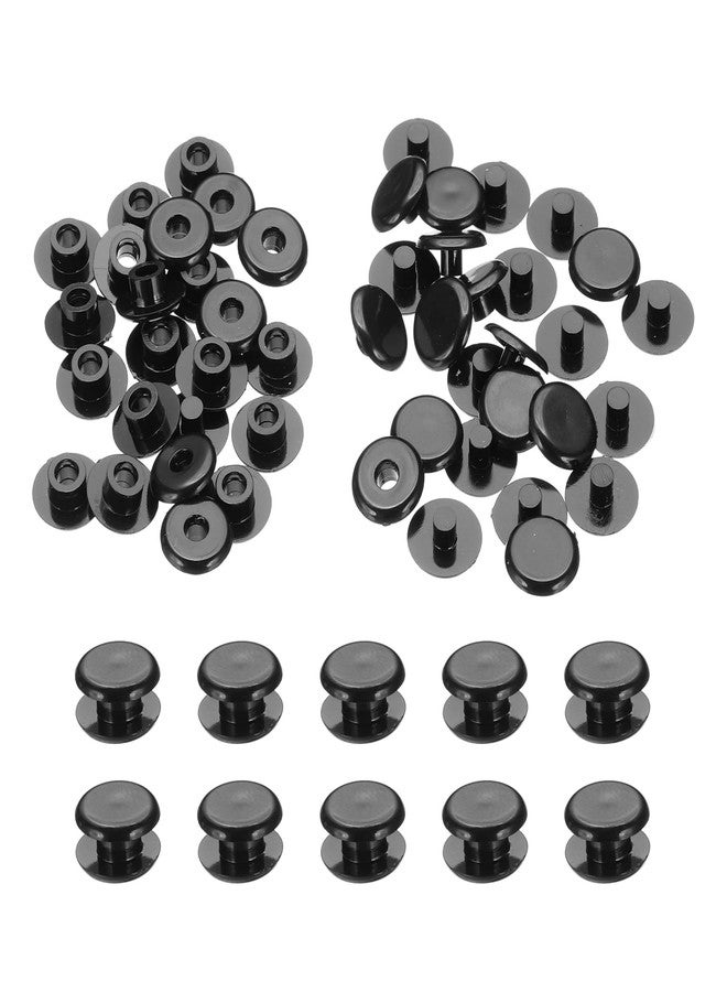 PATIKIL M5x3mm Plastic Binding Post, 24 Sets Plastic Chicago Screws Binding Screw Rivet Post Press-on Buckle for Leather Scrapbook Photo Albums, Black - Image 1