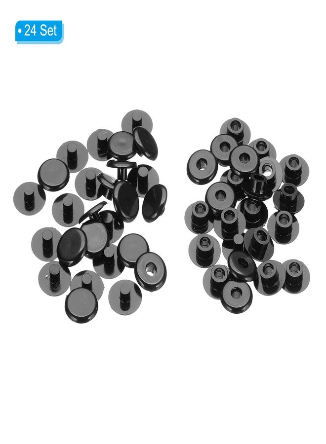 PATIKIL M5x3mm Plastic Binding Post, 24 Sets Plastic Chicago Screws Binding Screw Rivet Post Press-on Buckle for Leather Scrapbook Photo Albums, Black - Image 3