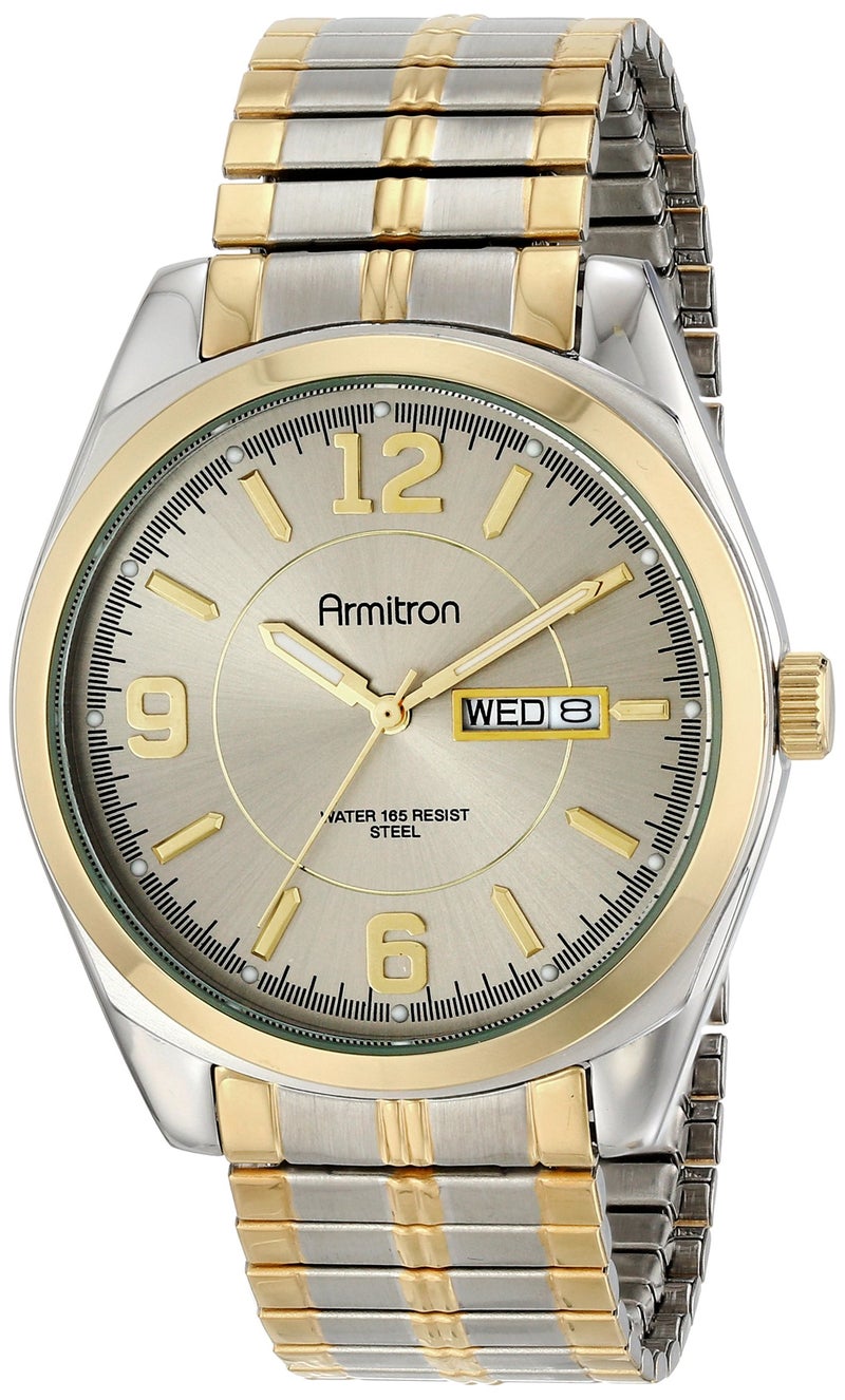 Armitron Men's Day/Date Easy To Read Metal Expansion Bracelet Watch, 20/4591 - Image 1