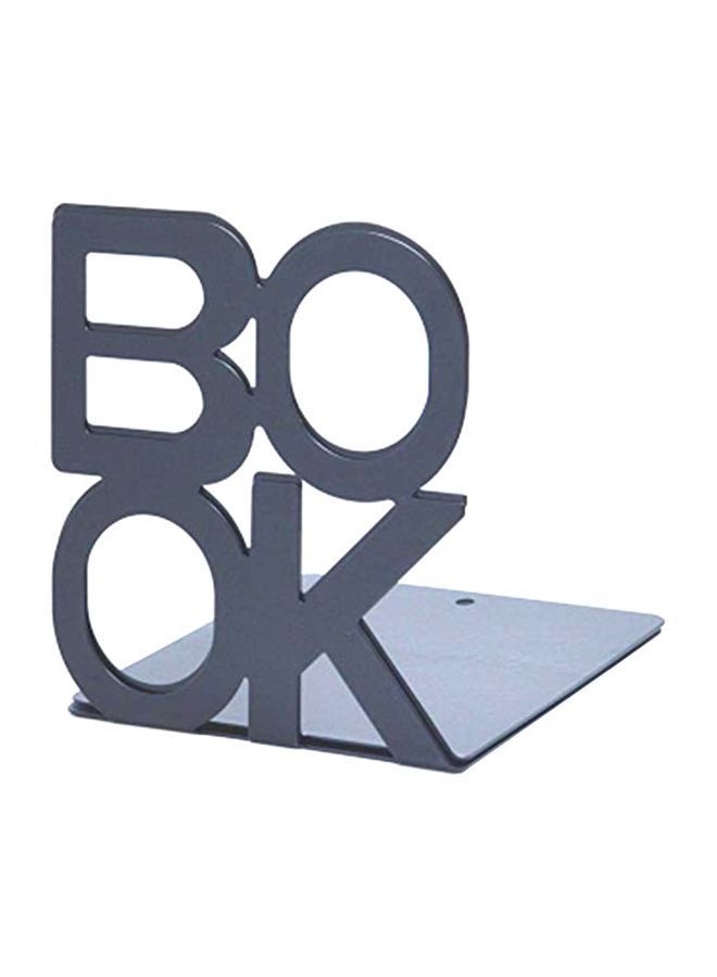 NIBEMINENT 2-Piece Book Word Designed Bookend Set Black - Image 1