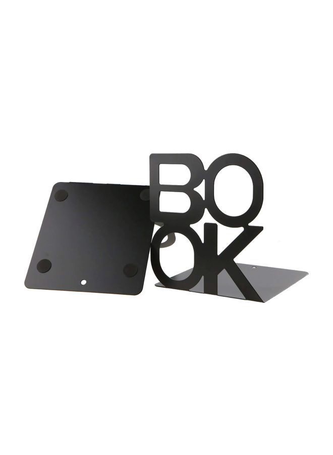 NIBEMINENT 2-Piece Book Word Designed Bookend Set Black - Image 2
