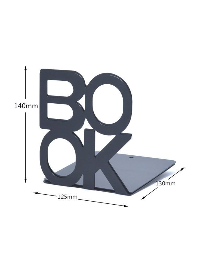 NIBEMINENT 2-Piece Book Word Designed Bookend Set Black - Image 3