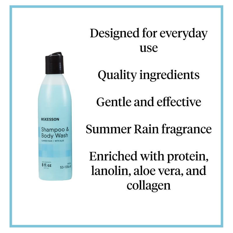 McKesson Body Wash and Shampoo with Aloe, Summer Rain Scent, 8 oz, 1 Count - Image 4
