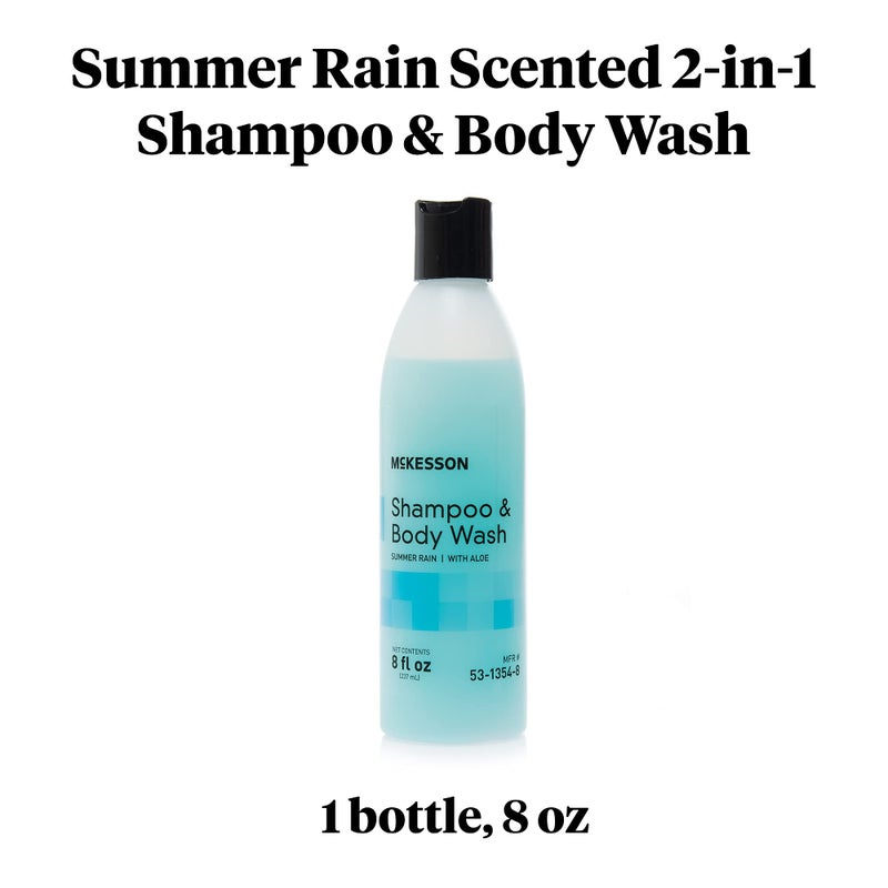McKesson Body Wash and Shampoo with Aloe, Summer Rain Scent, 8 oz, 1 Count - Image 2