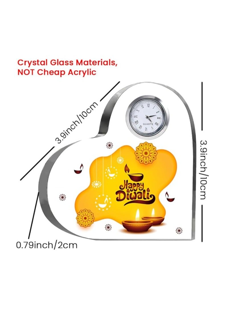 Diwali Special Heart-Shaped Crystal Clock Gift-Thoughtful Presents For Diwali Gifts For Your Friends And Family  - Image 4