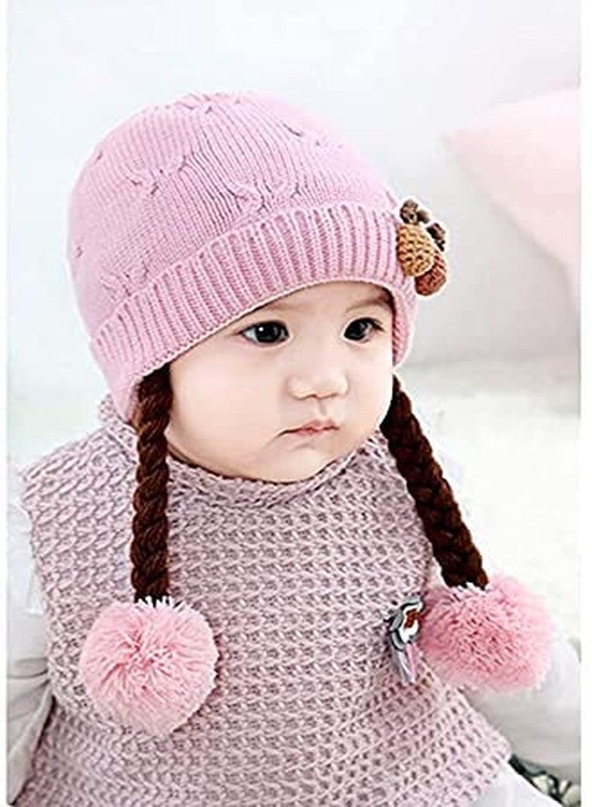 Niue Girls Toddler Infant Cute Soft Winter Knit Warm Choti Benaie Hat (Light Pink,1-2 Years) - Image 3