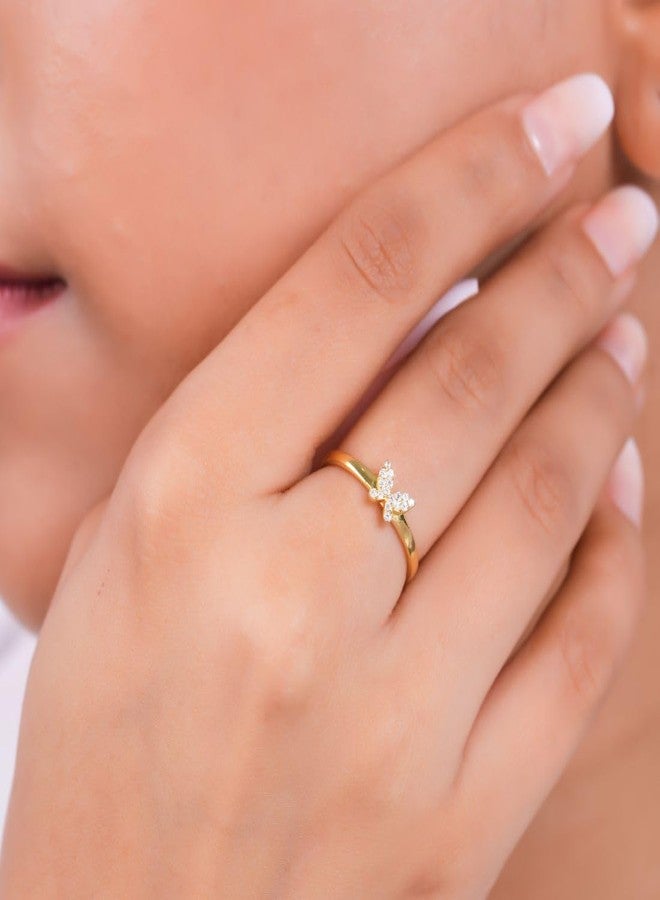 ZAVYA 925 Sterling Silver Butterfly Gold Plated Ring | Gifts For Women And Girls | With Certificate of Authenticity and 925 Hallmark - Image 3