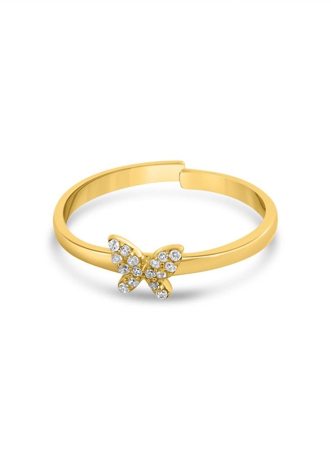ZAVYA 925 Sterling Silver Butterfly Gold Plated Ring | Gifts For Women And Girls | With Certificate of Authenticity and 925 Hallmark - Image 1