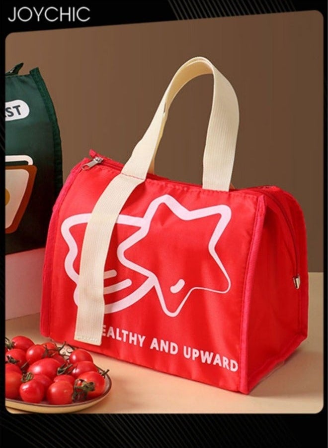 Joychic Colorful Aluminum Foil Heat Preservation Lunch Bag Water and Oil Proof Food Insulation Bag with Handle Strap for School Office Work Travel Outdoor - Image 1