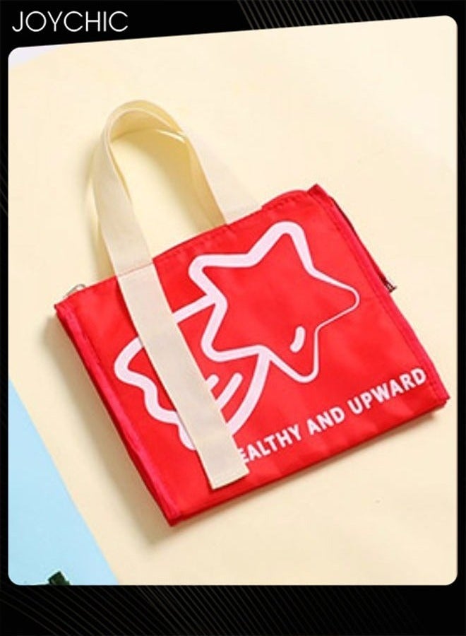 Joychic Colorful Aluminum Foil Heat Preservation Lunch Bag Water and Oil Proof Food Insulation Bag with Handle Strap for School Office Work Travel Outdoor - Image 3