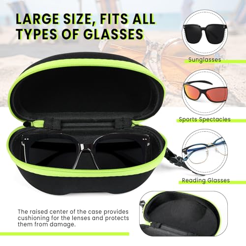 INNOLIFE Set of 7pcs in Mixed Colors, Zipper Shell Sunglasses Glasses Case with Plastic Carabiner Hook - Image 4