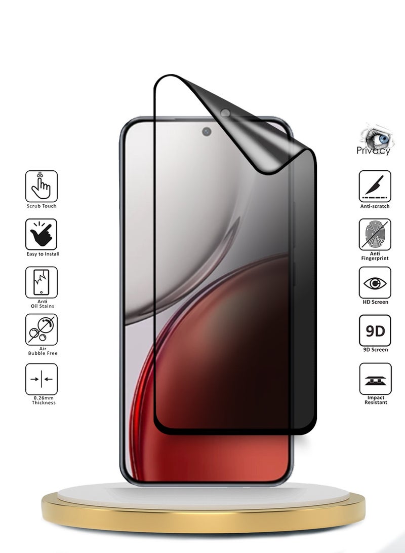 Wtech Honor X9d 5G 2025 Premium Nano Ceramic Privacy Full Glue Full Cover Matte Flexible Screen Protector (MSCNMP) - Clear/Black - Image 2