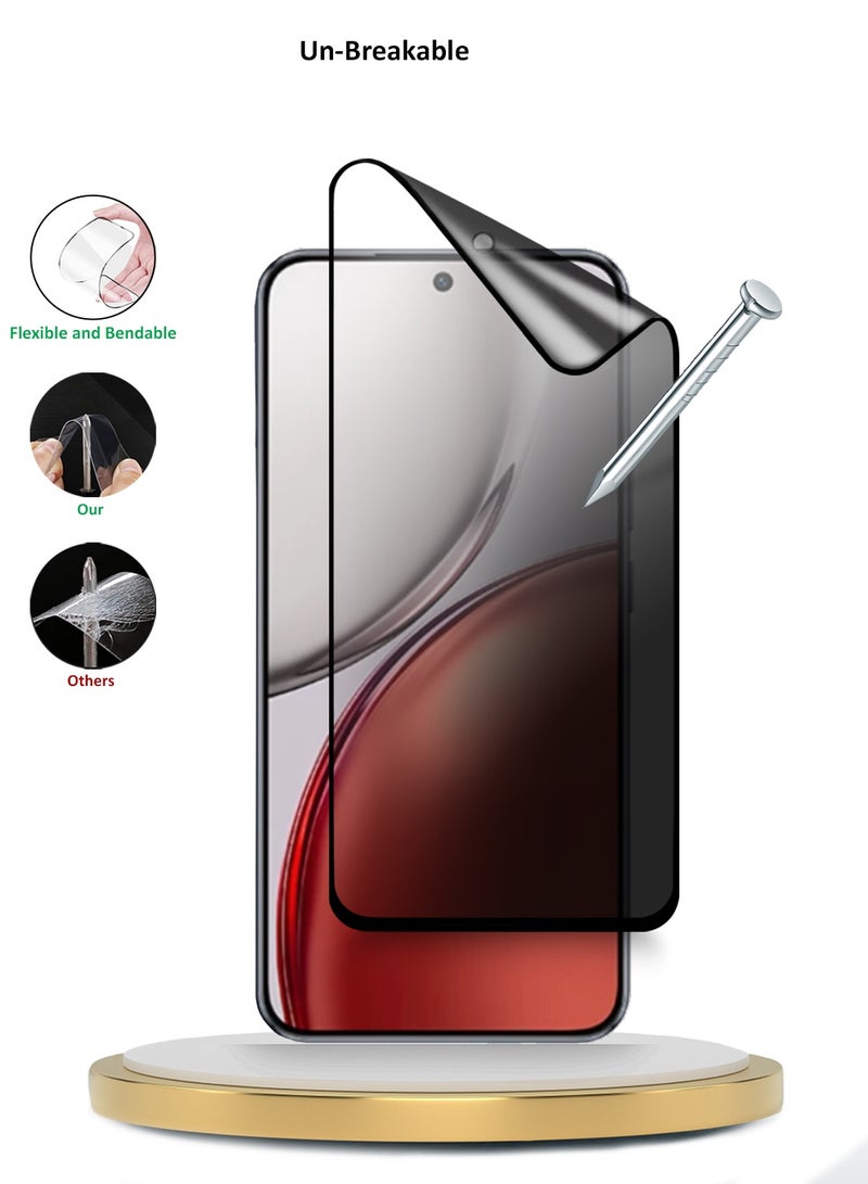 Wtech Honor X9d 5G 2025 Premium Nano Ceramic Privacy Full Glue Full Cover Matte Flexible Screen Protector (MSCNMP) - Clear/Black - Image 3