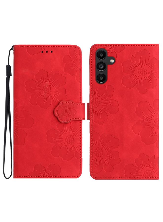 اس-توب جراب هاتف جلدي بنقشة زهور لهاتف Samsung Galaxy A05s - Image 1