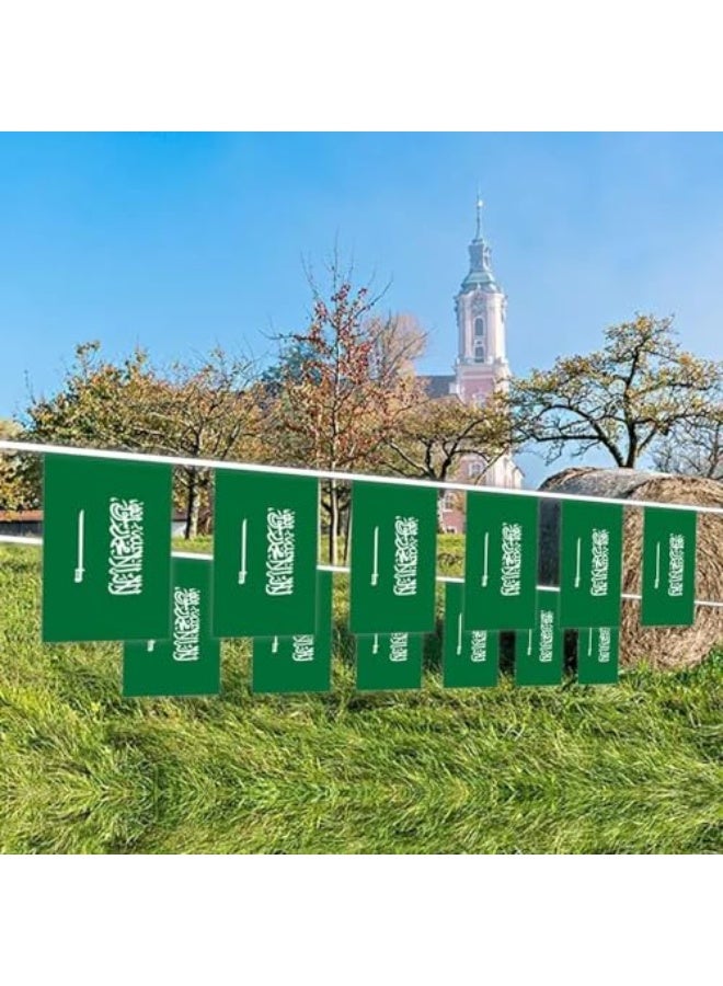 30 قطعة من الأعلام السعودية المعلقة، 10 أمتار من الأعلام السعودية، زينة علمية للأعلام العالمية، تزيين للمدارس، فعاليات الألعاب الرياضية، الافتتاح الكبير، الفصول الدراسية، الحفلات - Image 4