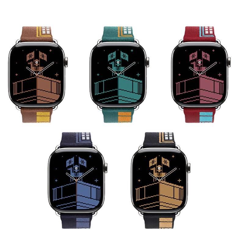 سوار ساعة ذكية باللون أسود قابل للتعديل سوار نايلون حلقي متوافق مع Apple Watch 38/40/41/42/44/45/49mm بملاءمة قابلة للتعديل وحزام بديل - Image 3
